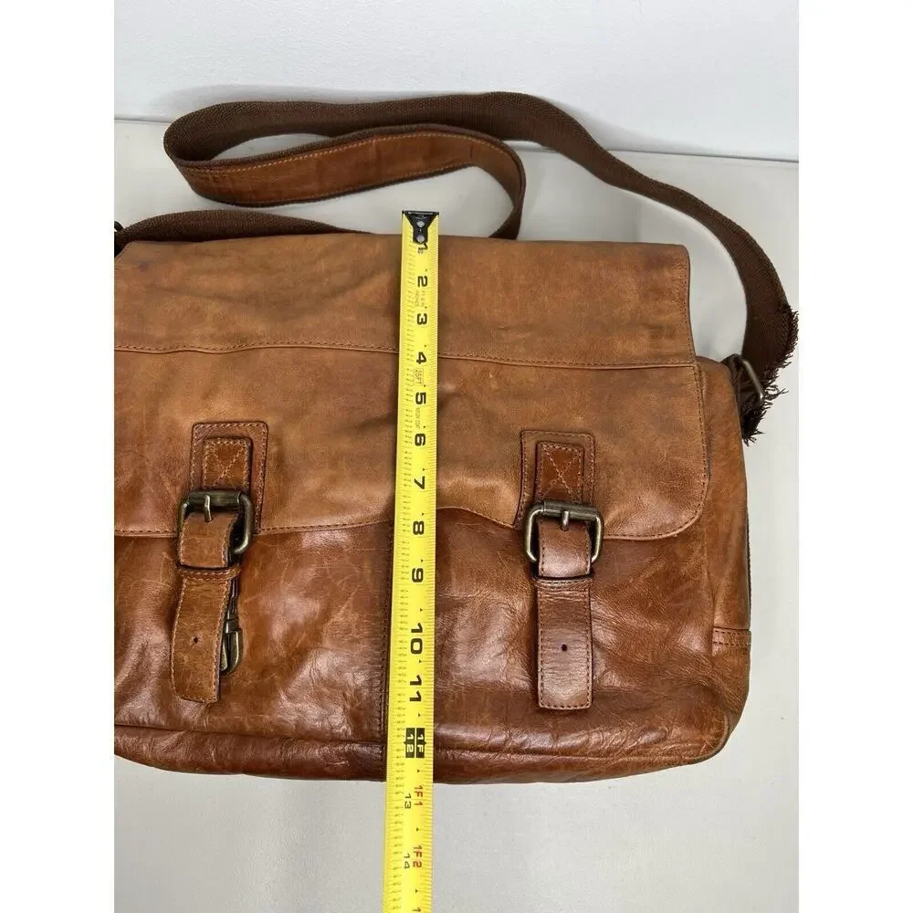 Fossil Brown Cognac Leather Briefcase Bag Shoulder